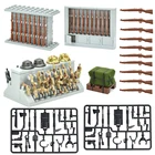 MOC WW2 армейский пистолет спецназ кирпичи военное оружие аксессуары контейнер строительные блоки забор полиция собака солдат игрушки для детей