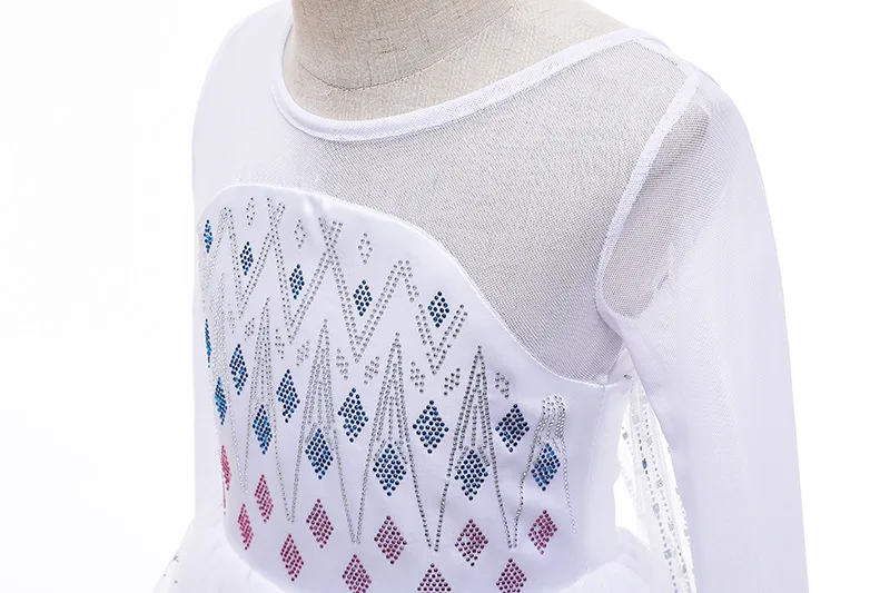 4 6 8 10 Yrs Kid Elsa Role Play Christmas Dress Festival Frozen Snow Queen Disney Princess Clothing Frock Girls B-day Party Gown