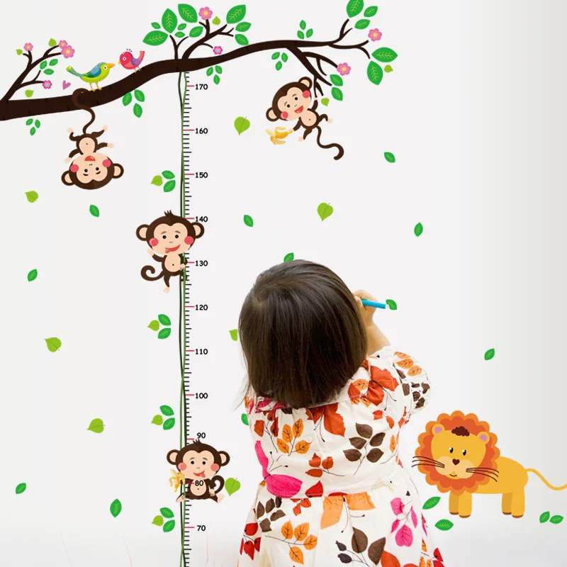 

Animal Wall Stickers for Height Measurement Hands-On Experience Environmentally Friendly Self-Adhesive Waterproof Poster Wallpap