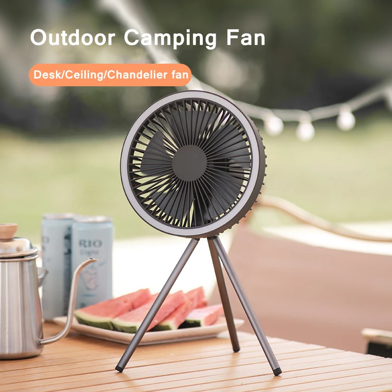 

Multifunction Floor standing fan USB power Bank fan rechargeble with Tripod Stand Night Light Outdoor Camping Ceiling Fan