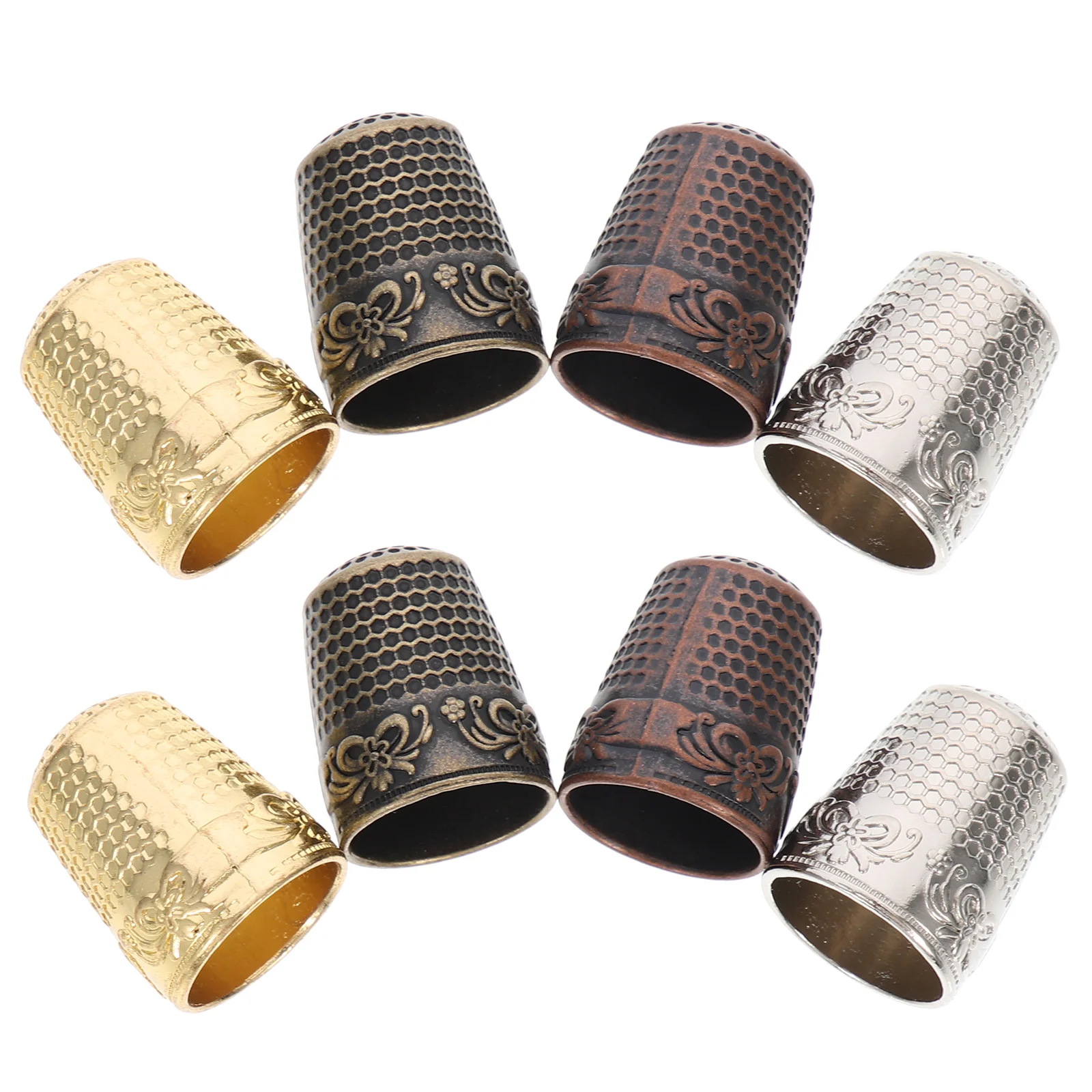 

8Pcs Copper Sewing Thimbles Convenient Finger Protectors Portable Finger Thimbles