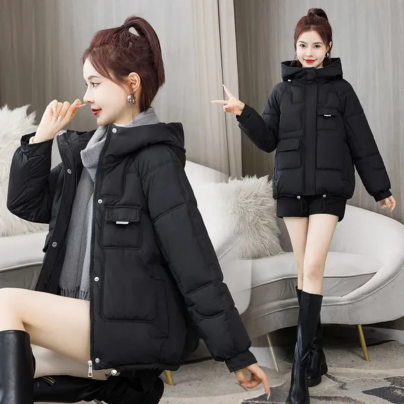 

Winter Jacket 2023 New Women Parka Cotton-padded Hooded Jackets Thicken Warm Puffer Coat Casual Parkas Clothes Loose Outwear