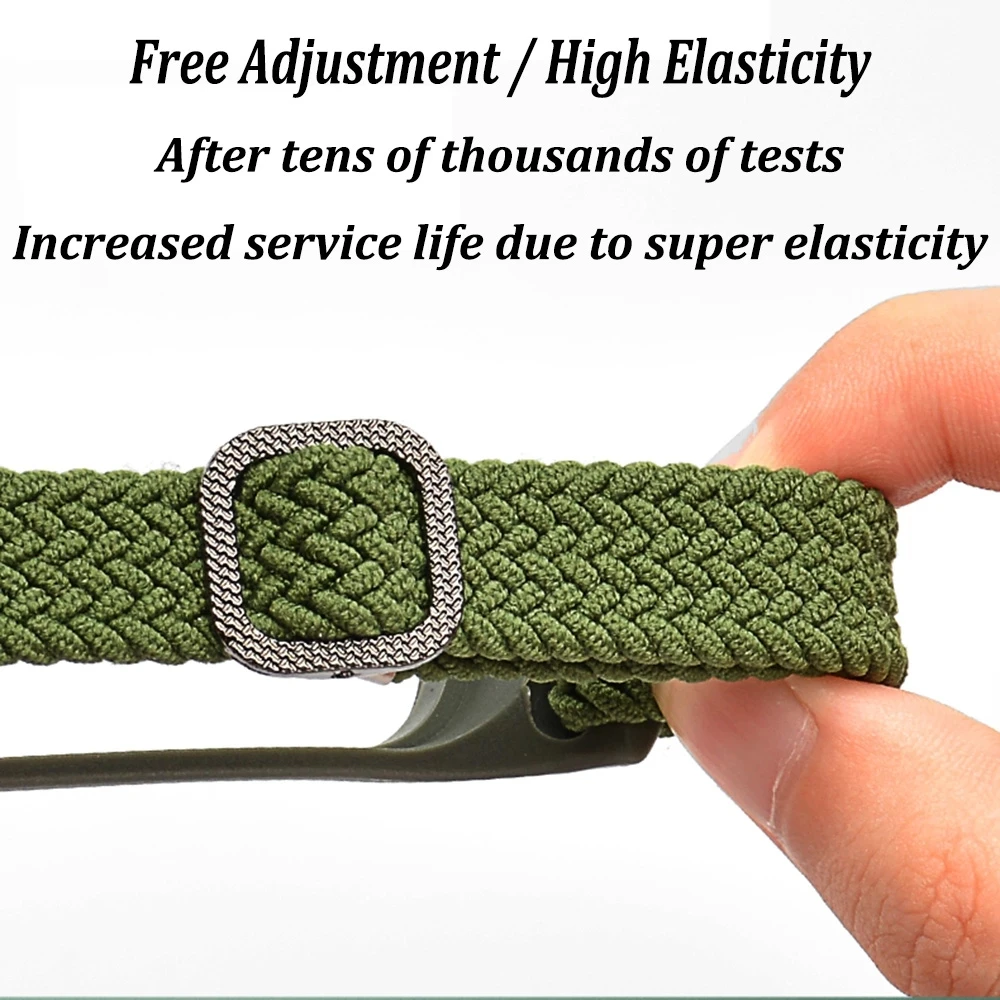 2021 Summer Braided Solo Loop Strap For MI Band 6 5 Adjustable Elastic Bracelet For mi band 4 3 Smart Wristband Bracelet Strap images - 6