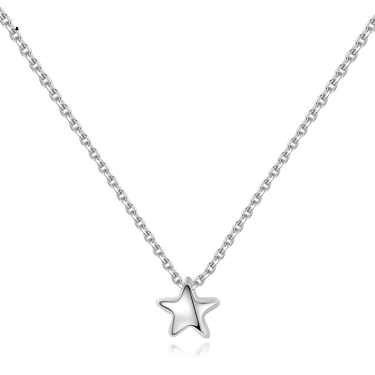 

Korean 925 silver star necklace glossy pendant female clavicle silver necklace