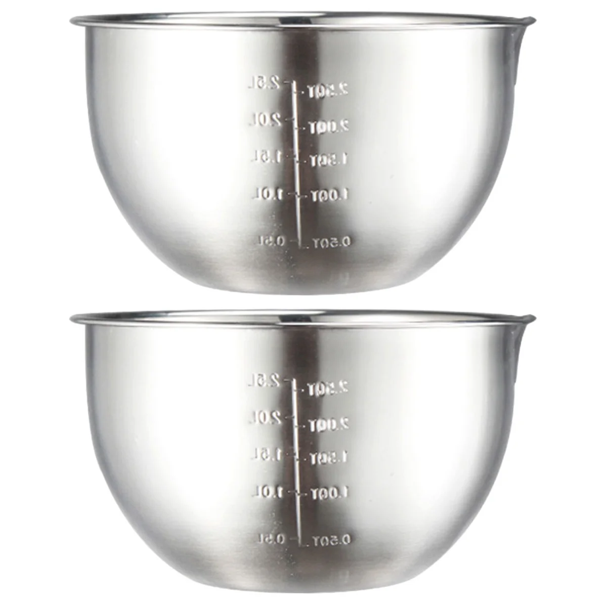 

2pcs Stainless Steel Mixing Bowl Serving Bowl Household Egg Mixing Bowl