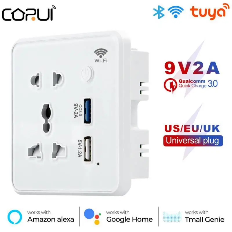 

Умная розетка CORUI Tuya с поддержкой Wi-Fi, USB 3,0 и таймером