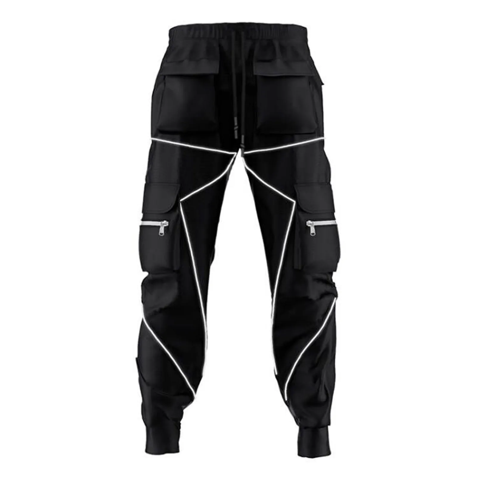 

Men Gym Fitness Jogging Pants Sports Trousers Hip Pop Skinny Reflective Joggers Running Training Track Sweatpants Sport Bottoms