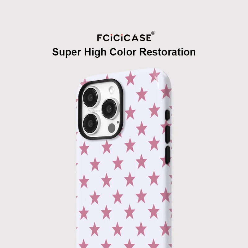 Фото Матовый акриловый чехол Fcicicase для iPhone 17 Air 16 15 14 13 12 11 Pro Max Plus с магнитной поддержкой MagSafe и рисунком «Звезды» №4