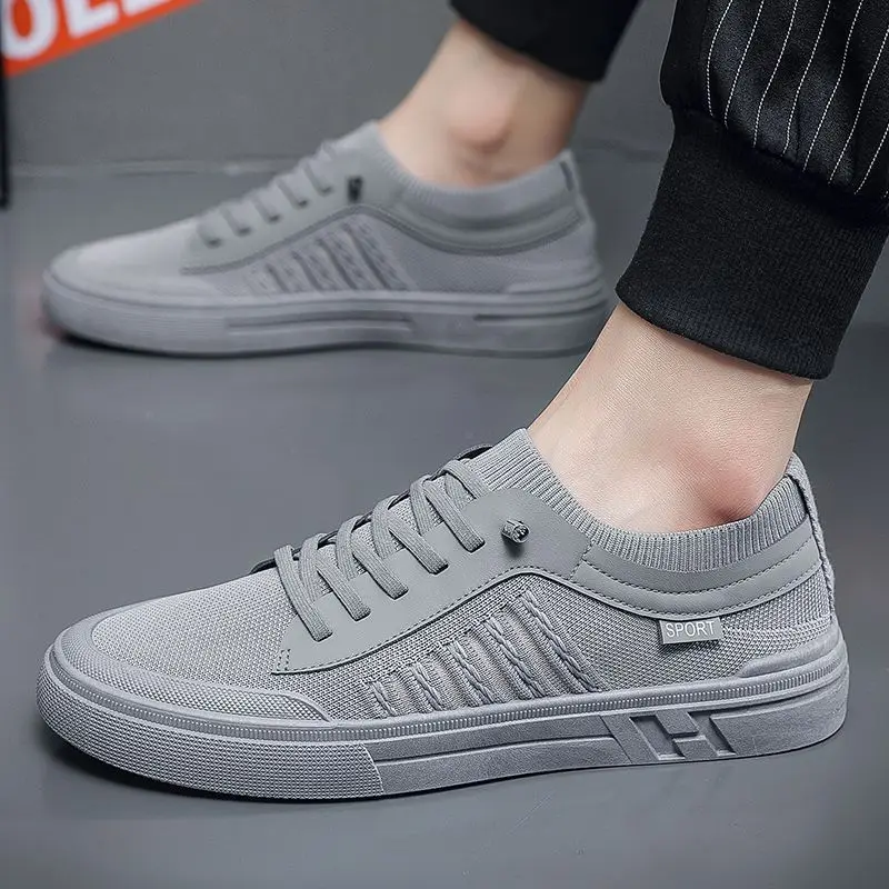 

Men's Breathable Sneakers Summer Casual Loafers Lightweight Round Head Solid Colour Non-slip Flats Zapatillas Para Hombres