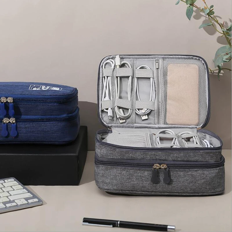 

Travel Data Cable Bag Portable Digital USB Gadget Organizer Charger Wires Cosmetic Zipper Storage Waterproof Sundries Packs