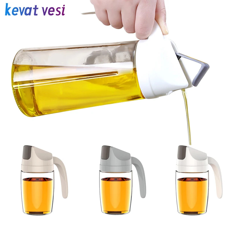 

600/630Ml Automatic Opening Closing Oil Bottle Glass Leak-Proof Condiment Container Olive Oil Dispenser Kitchen Tools