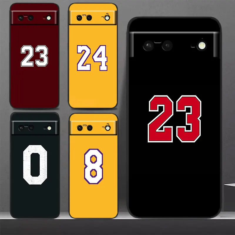 

Basketball Lucky Number Phone Case For Google Pixel 7 Pro 6 Pro 6A 5A 5 4 4A XL 5G Black Soft Cover Fundas Cover