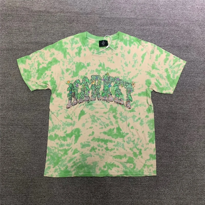 

22ss NEW hip-hop Green Tie Dye Chinatown Market T-Shirt Men Women High Quality Oversized T Shirt Tops short sleeves Tee