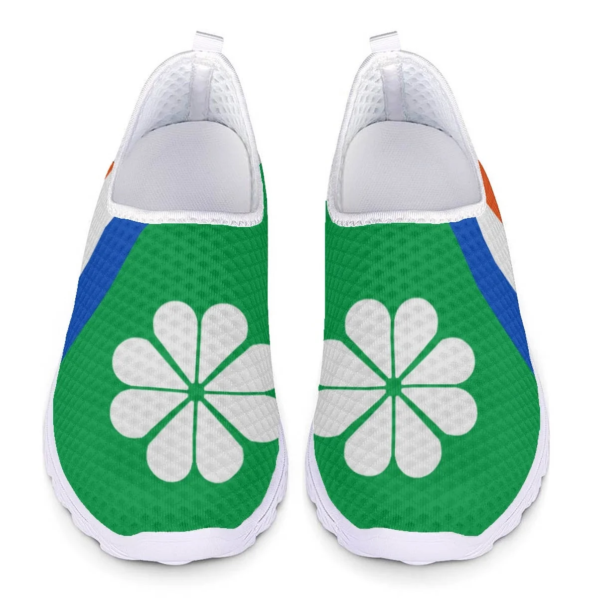 Nopersonality Kwajalein Flag Design Sneakers Fresh Green Summer New Arrivals Women's Footwear Breathable Mesh Flat Running Shoes