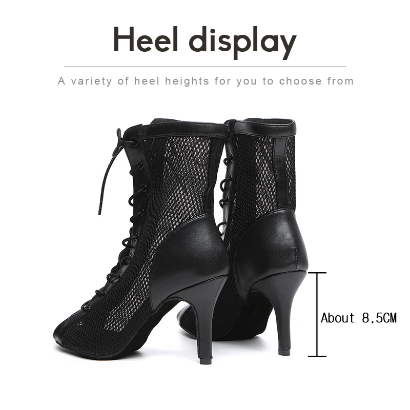 DKZSYIM Woman High Top Ballroom Dance Shoes Black Latin Dance Boots Pole Salsa Dancing Shoes For Women Boots Ballroom Girls