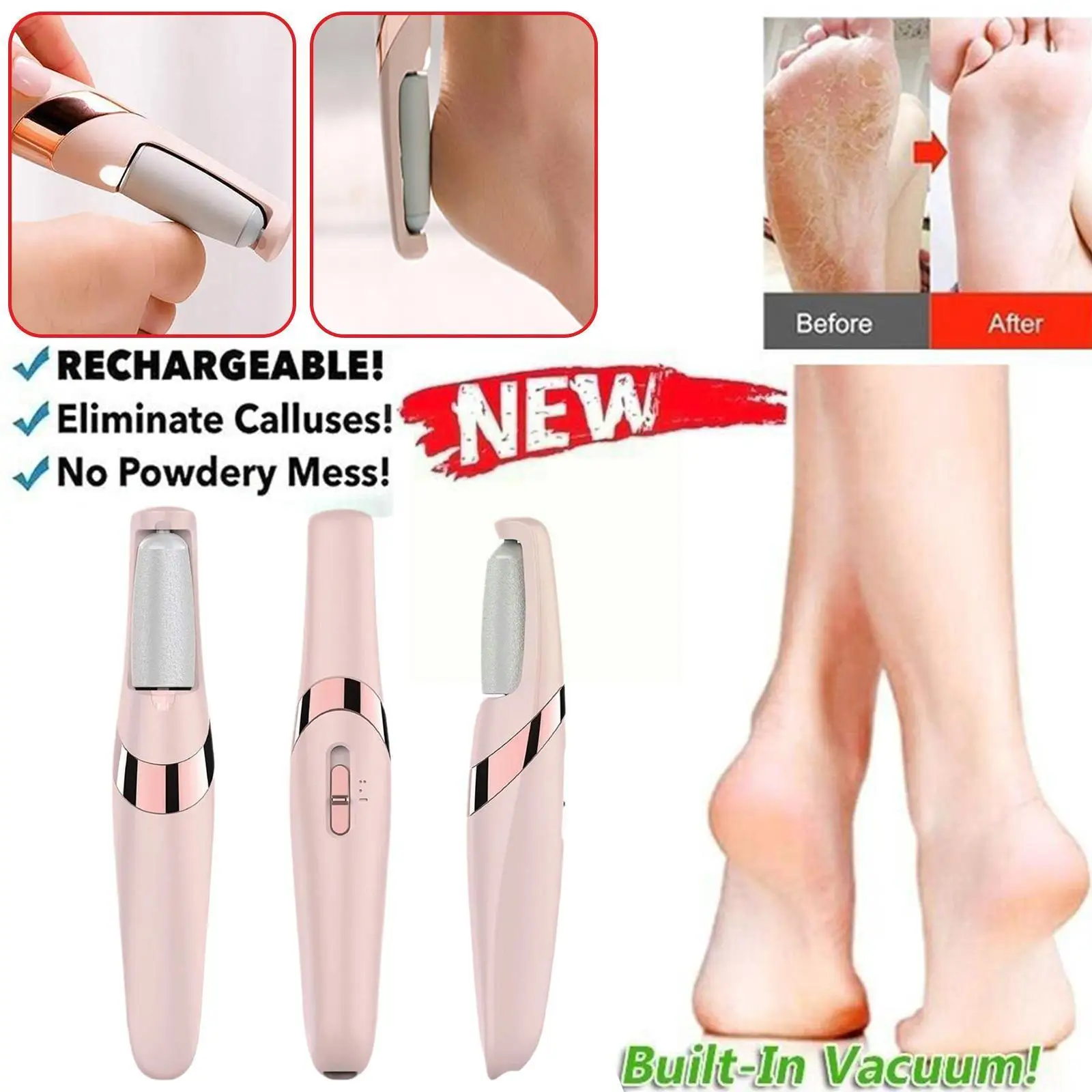 

Hot Sale Charged Electric Foot File For Heels Grinding Pedicure Tools Professional Foot Rasp Foot Dead Skin Remover Clean T C7h9