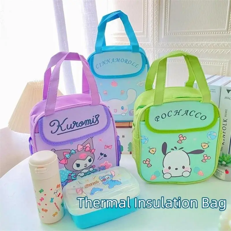 

Sanrio, Hello Kitty My Melody Kuromi сумка для ланча, милая мультяшная Студенческая портативная теплоизоляционная сумка для пикника, сумка кавайная Gift