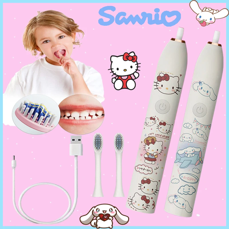 

Kawaii Sanrio Hello Kitty Cinnamoroll My Melody Electric Toothbrush Tooth Cleaning & Whitening Sonic Toothbrush Soft Head