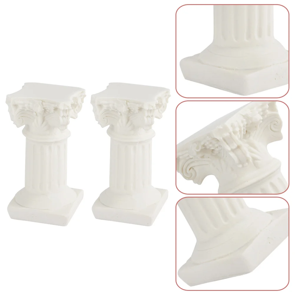 

2Pcs Greek Column Statue Decorative Roman Columns Greek Column Sculpture Group Greek Column Statue Roman Pillar Holder