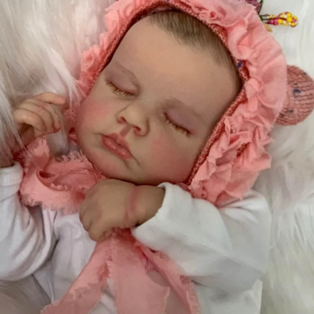 

19inch Already Finished Painted Lifelike Reborn Doll Asleep Loulou Newborn Baby Doll Soft Touch Cuddly Doll 3D Visible Veins