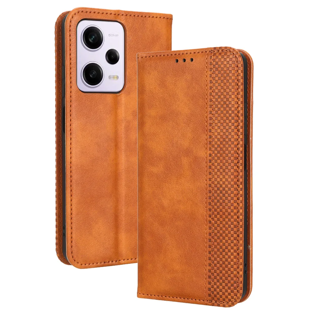 

POCO X5 PRO 5G Retro Leather Flip Case Luxury PU Wallet Book Holder Magentic Full Cover For Xiaomi POCO X5 PRO 5G Phone Bags