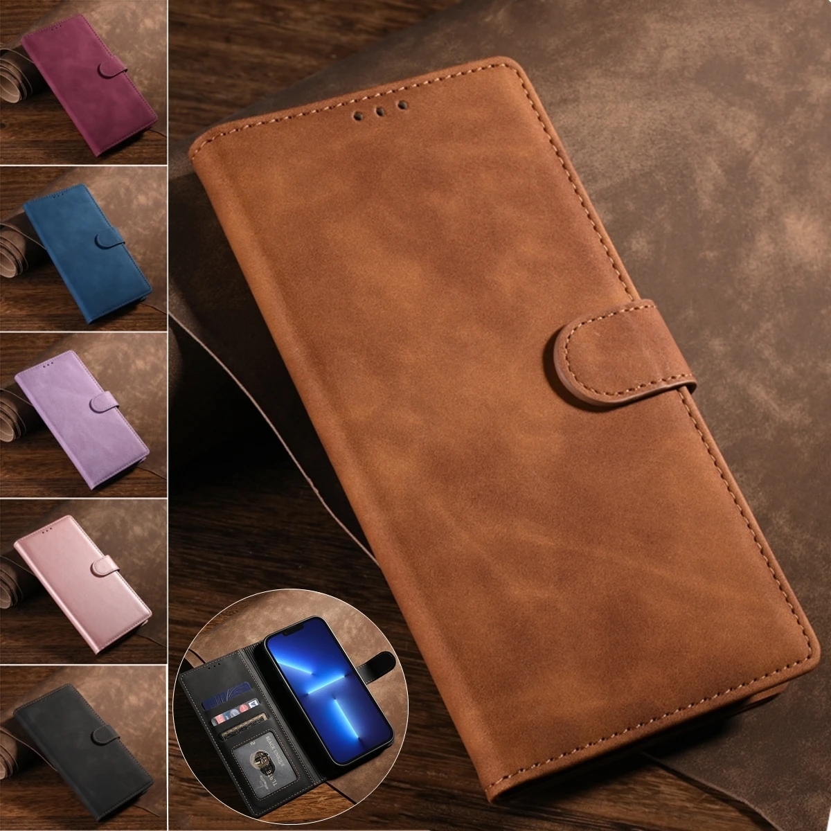 

Leather Case for Xiaomi Poco C40 X5 Pro X4 X3 GT M3 M4 M5S F4 F3 5G Mi Redmi Note 12 11S 11 10S 9S 10 Pro 10A 10C Flip Cover