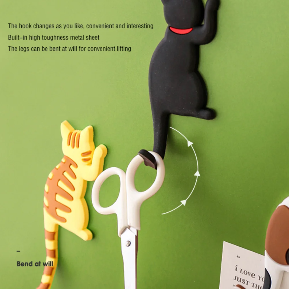 

Refrigerator sticker hook strong magnetic hook no trace detachable creative cartoon cat tail refrigerator sticker hook cat hook