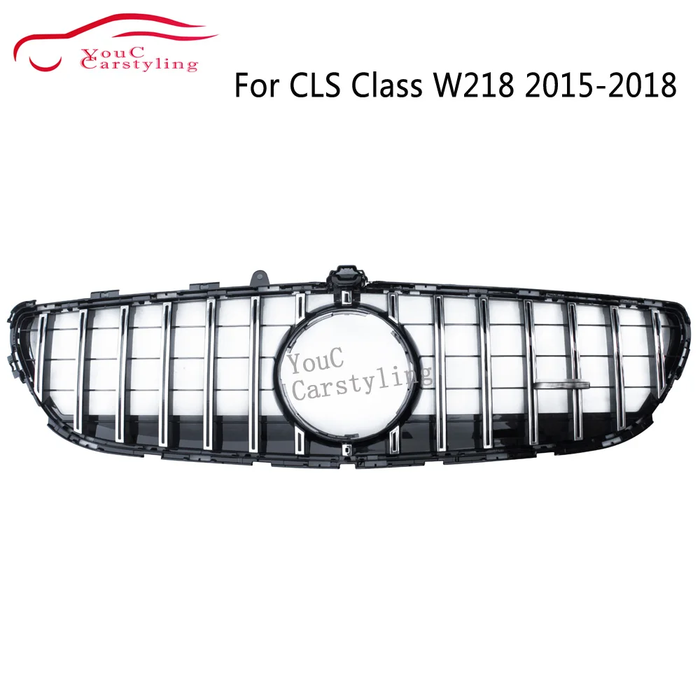 

W218 GT Grille Silver Front Bumper Grills For Mercedes CLS Class W218 Facelift 2015 - 2018 CLS63 CLS300 CLS350 CLS450 CLS500