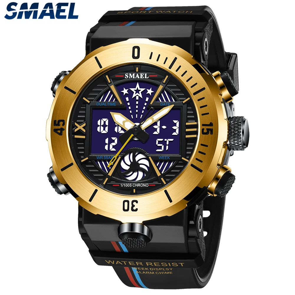 

SMAEL 2022 Top Brand Men's Watches 5ATM Waterproof Sport Military Wristwatch Quartz Watch for Men Clock Relogio Masculino 8051