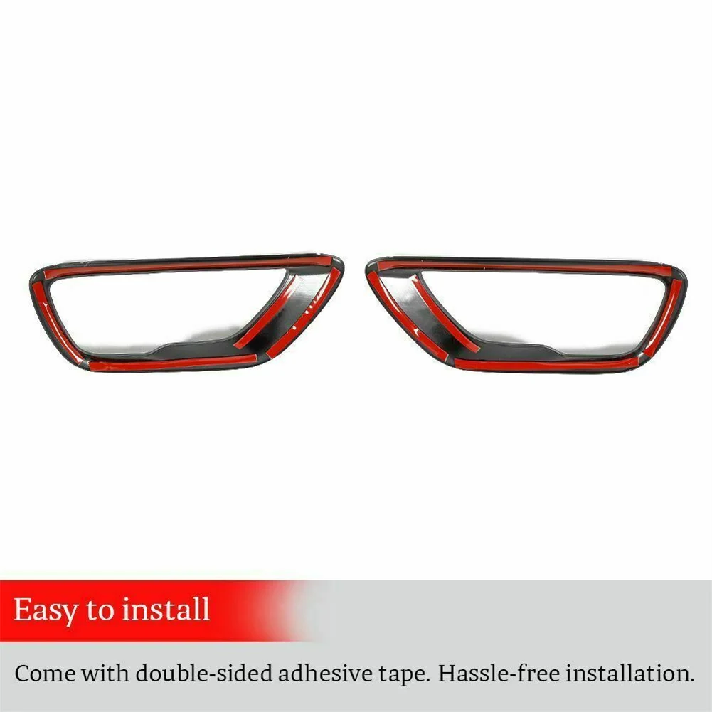 

Light Cover Fog Lamp Frame Front 10.43in*3.47in 2 Pcs Black Outer Cover