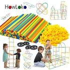 DIY соломы строительный блок пластиковой сборкой здания сборки строительные блоки для детей детские развивающие игрушки подарок