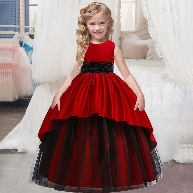 

First communion Long Dress Princess Prom Party Clothing Elegant Flower Girls Dress Formal Birthday Dress Baby Costume