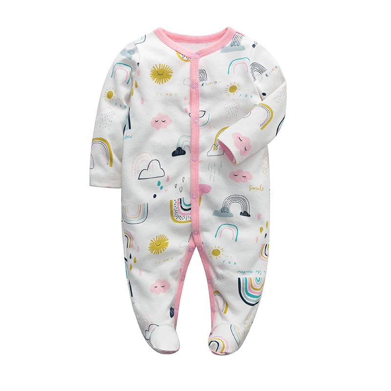 

100% Cotton Sleepers Girls Boys Baby Rompers Footies Sleepsuits New Born Growing Pajama Jumpsuit Sleepwear Overall Growing Roupa