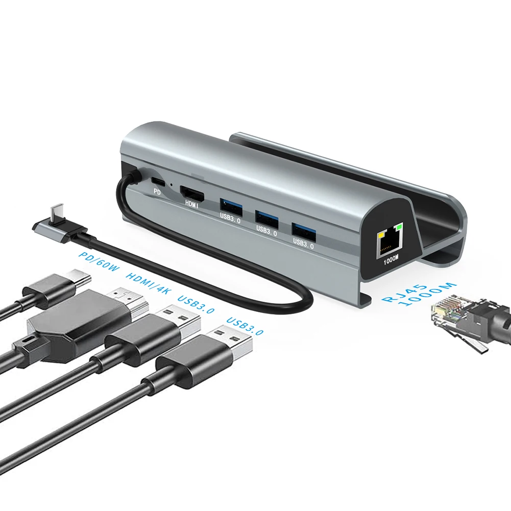 

Док-станция 6 в 1, 4K, 30 Гц, USB C