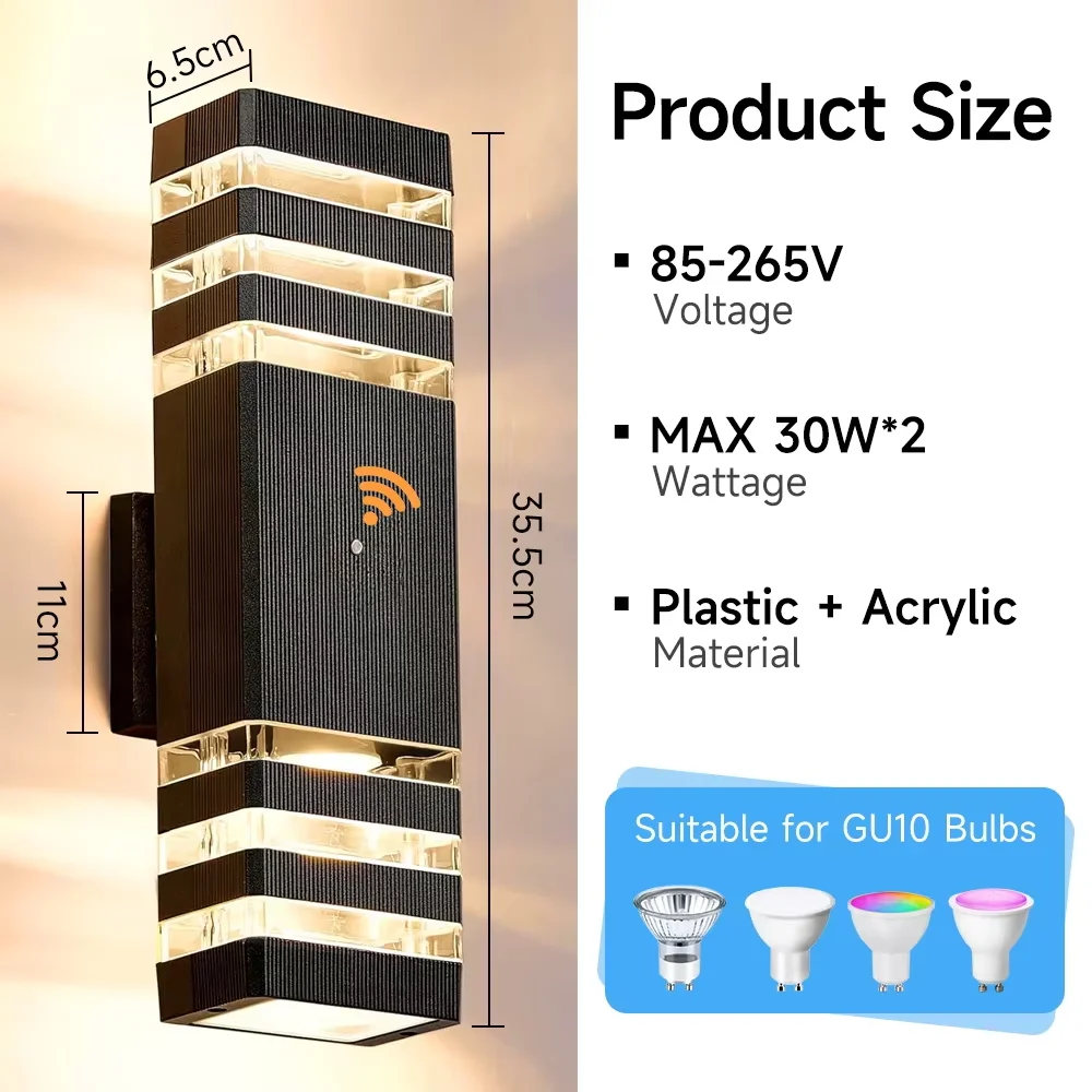 

Настенный светодиодный светильник Morning Book с датчиком движения для улицы