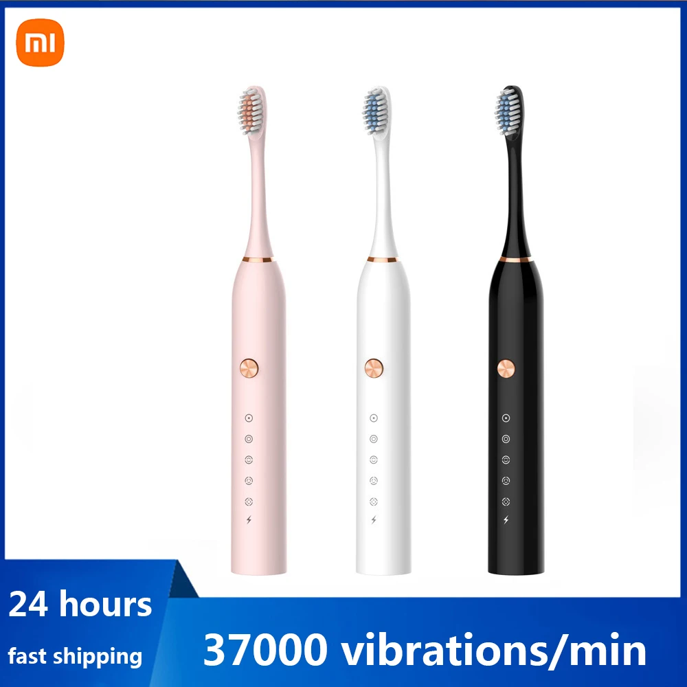 

Xiaomi MijiaElectric Sonic Toothbrush 37000 TimesRechargeable Adult Waterproof Electronic Tooth 4 Brushes Replacement Heads