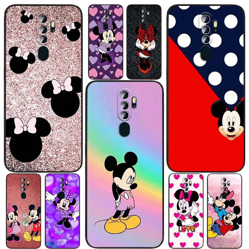 

Disney Cute Mickey Mouse For OPPO Find X5 X3 X2 Neo Lite A74 A76 A72 A55 A54S A53 A53S A16S A16 A9 A5 5G Black Phone Case
