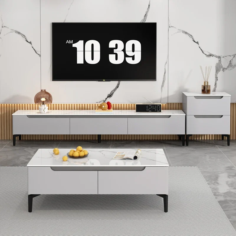 Портативные ТВ-консоли шкаф белые напольные полки для хранения стильная