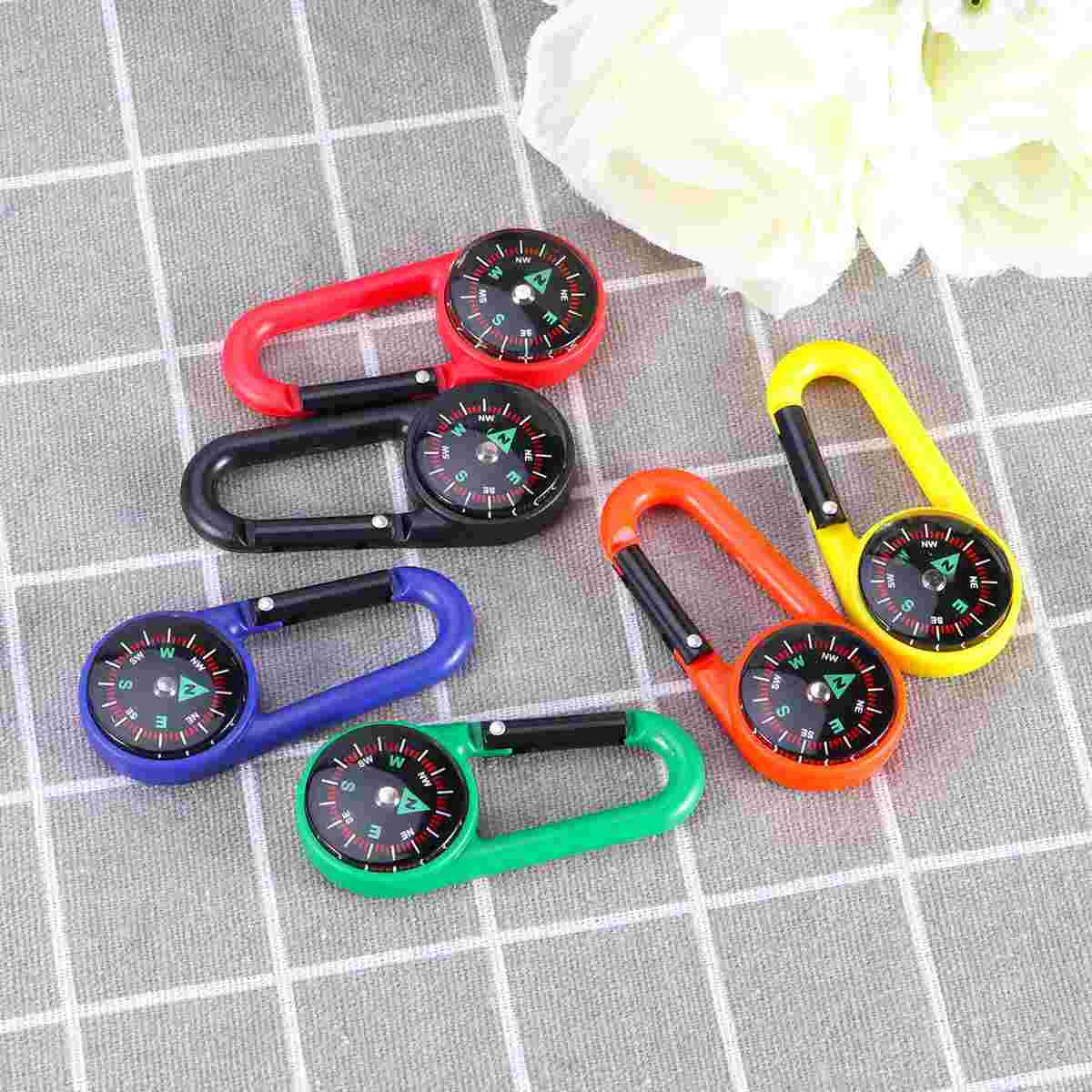 

Compass Carabiner Supplies Camping Accessories Hiking Outdoor Favors Party Prizes School Chain Key Filled Liquid Keyring Hook