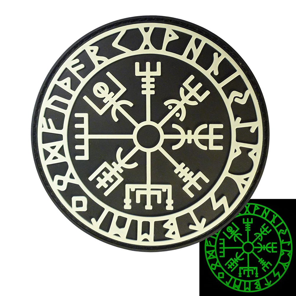 

Viking Rubber Patch Runes Badges Military Morale PVC Armband Glow In The Dark Patches for Clothing DIY Punk Clothes Decor