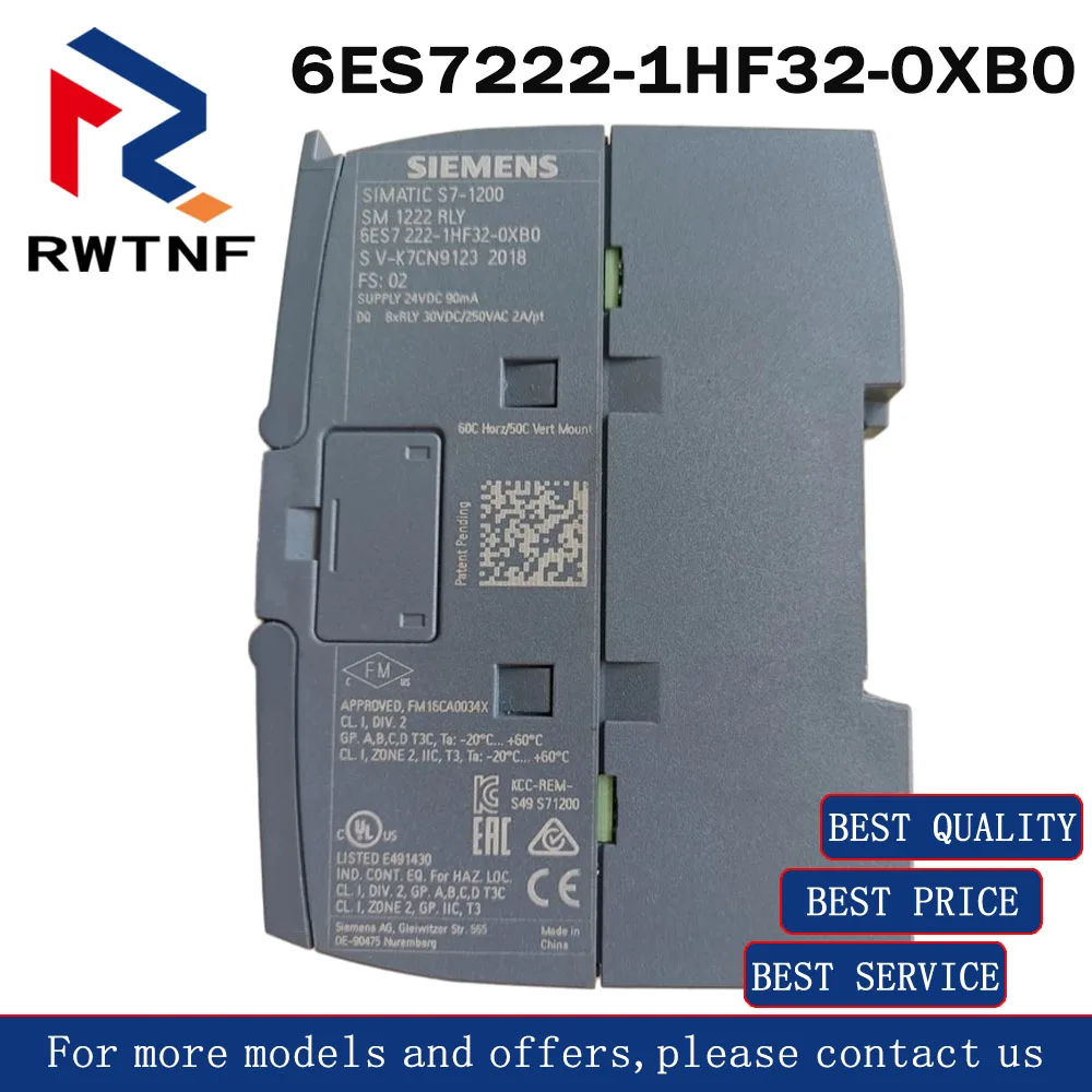Фото Новый оригинальный 6ES7222-1HF32-0XB0 SIEMENS S7-1200, цифровой выходной модуль SM 1222, 8 DO, реле 2А, 100% оригинальный, со склада №3