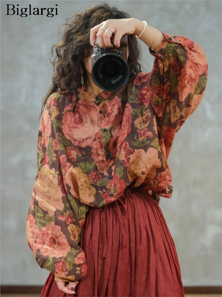 Блузка женская с цветочным принтом