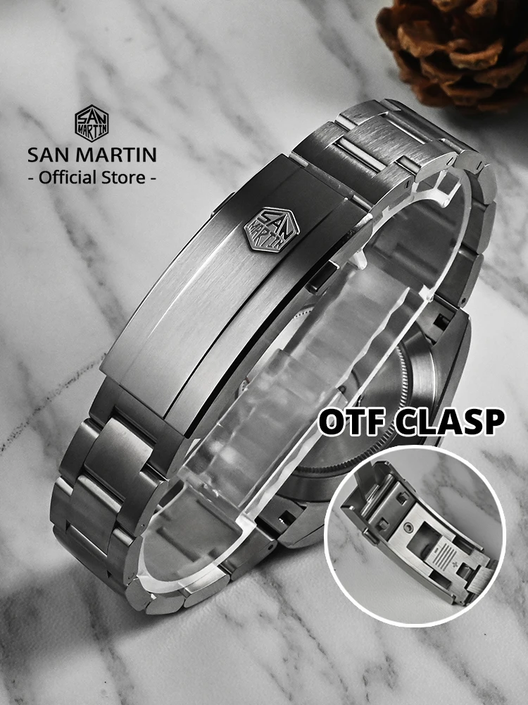 Фото Мужские часы San Martin Upgraded 38,3 мм Hangzhou 6460 BB GMT, автоматические механические спортивные часы с сапфировым стеклом, водонепроницаемые, 100 м, SN0054 №5