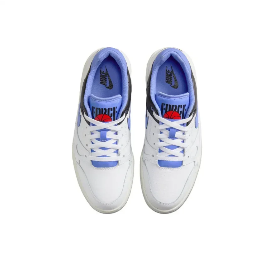 Мужские кроссовки Nike Full Force Low Leather Trend Comfort Low-Top белого и синего цвета North Carolina Blue