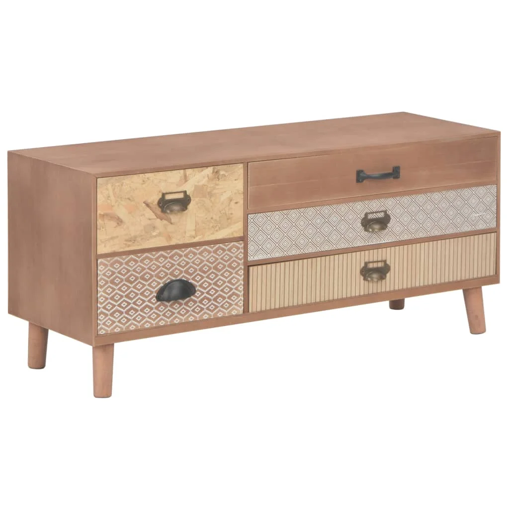 

TV cabinet with 5 drawers 90x30x40 cm solid pine wood