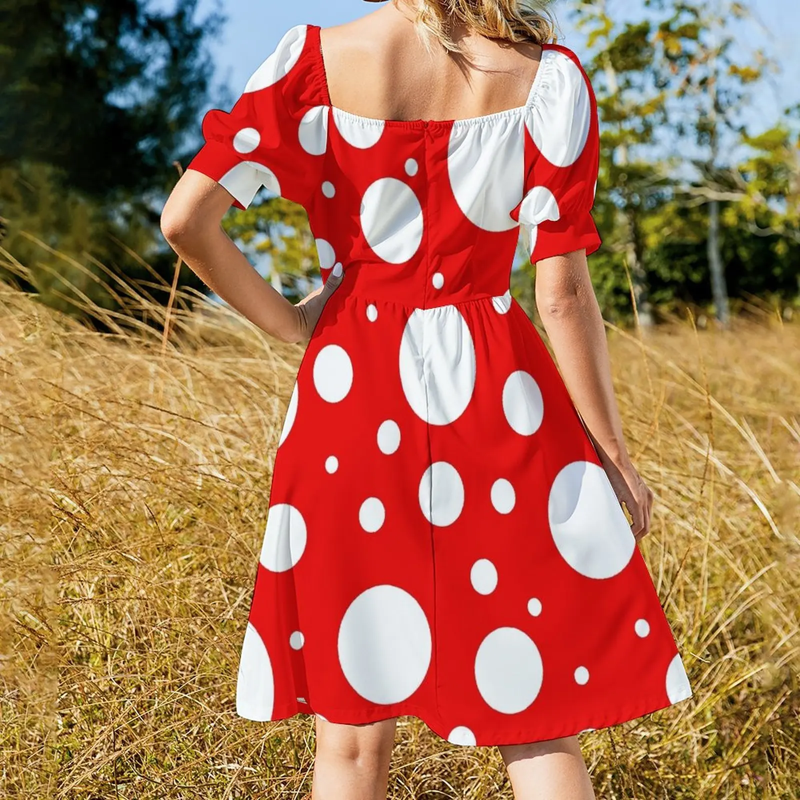 Женское летнее платье с длинным рукавом и принтом