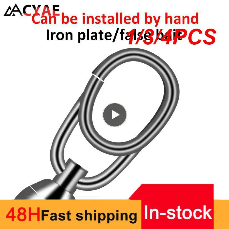 

1/3/4PCS 5 To 10X Fishing Bearing Rolling Swivels Stainless Steel Oval Split Rings Hooked Snap Fishing Lure Connector