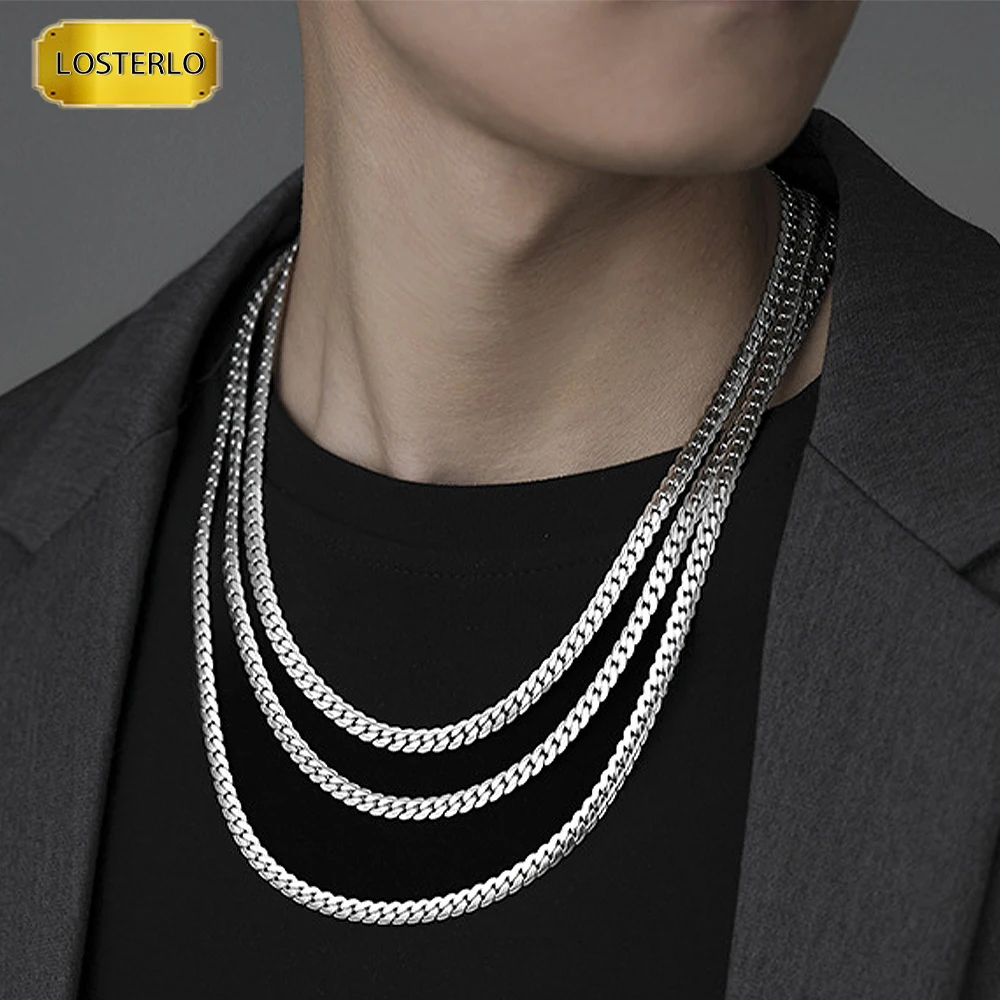 

6mm Hand Embossed Cuban Chain Hip Hop Style Stainless Steel Men Fashion Jewelry Accessories