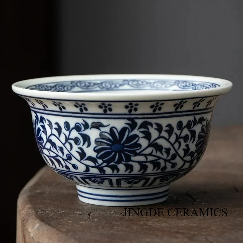 

Керамическая чашка JINGDE CERAMICS сине-белая 120 мл