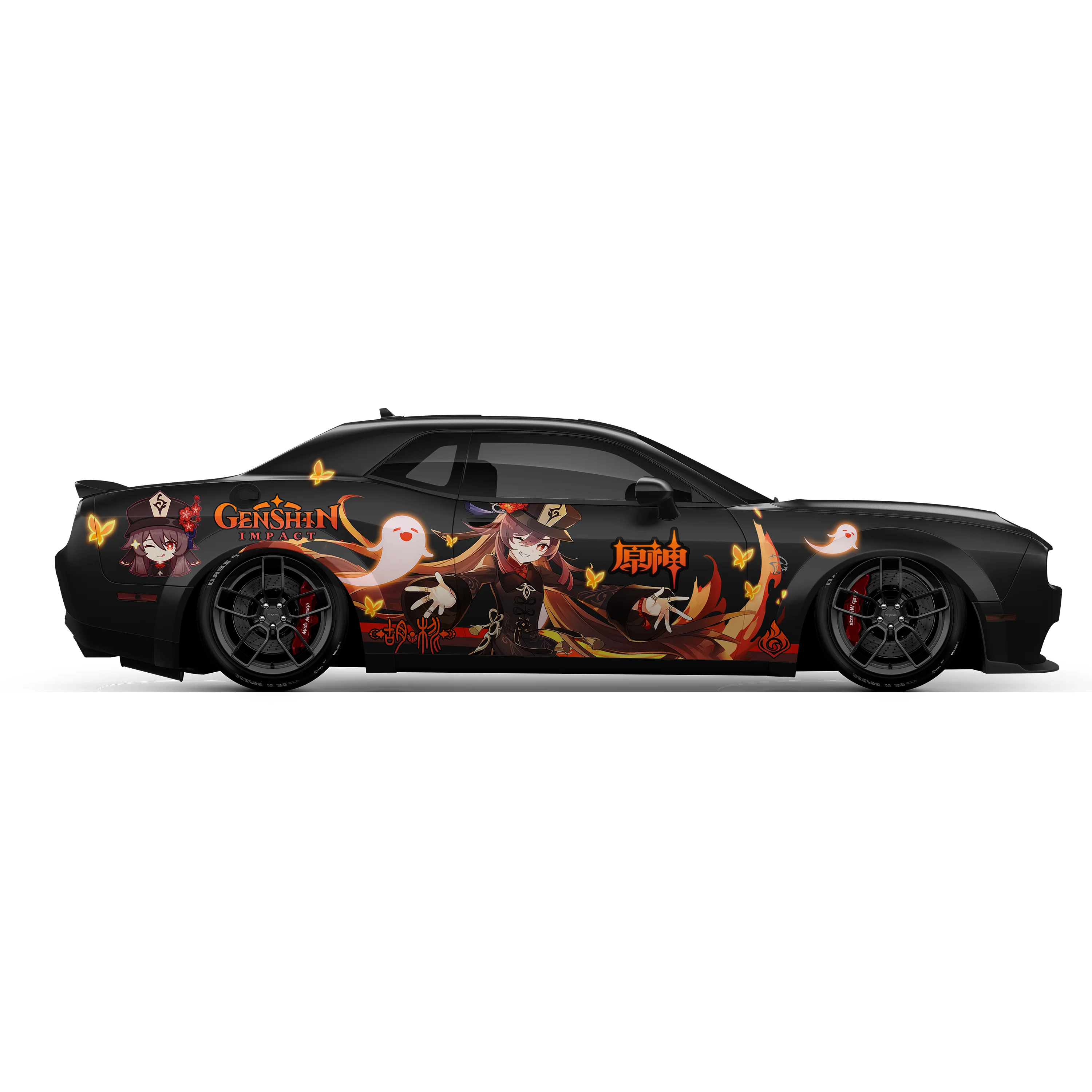Фото Оптовая продажа: Виниловая наклейка Genshin Impact Itasha 08 с аниме-девушкой для боковины автомобиля, полноцветная графика, JDM-стиль, подходит для любых автомобилей №2